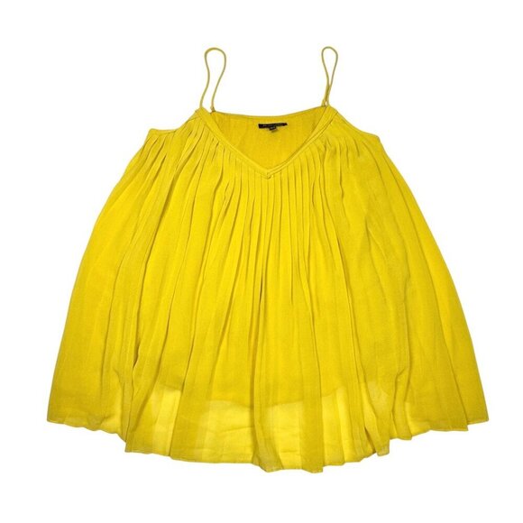 Massimo Dutti Pleated Babydoll Cami Top Sz.M Yellow Flowy Dopamine Coquette Y2K - Picture 14 of 14